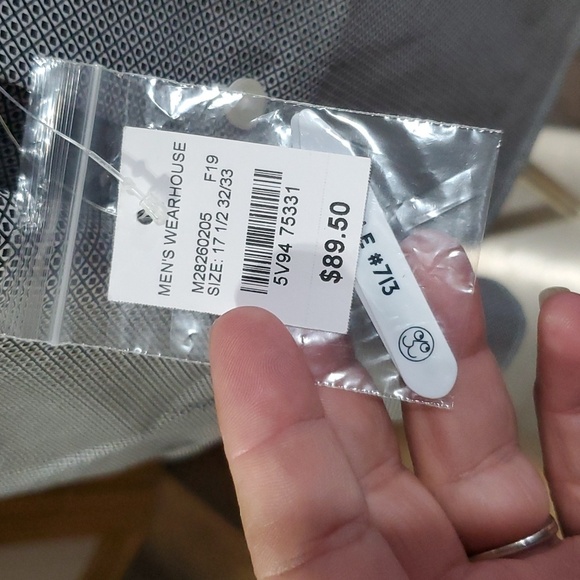 Esquire NWT black white print dress shirt non iron performance slim print - Picture 3 of 9